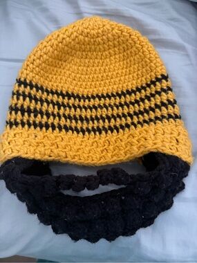 Crocheted Hat with mustache and beard
